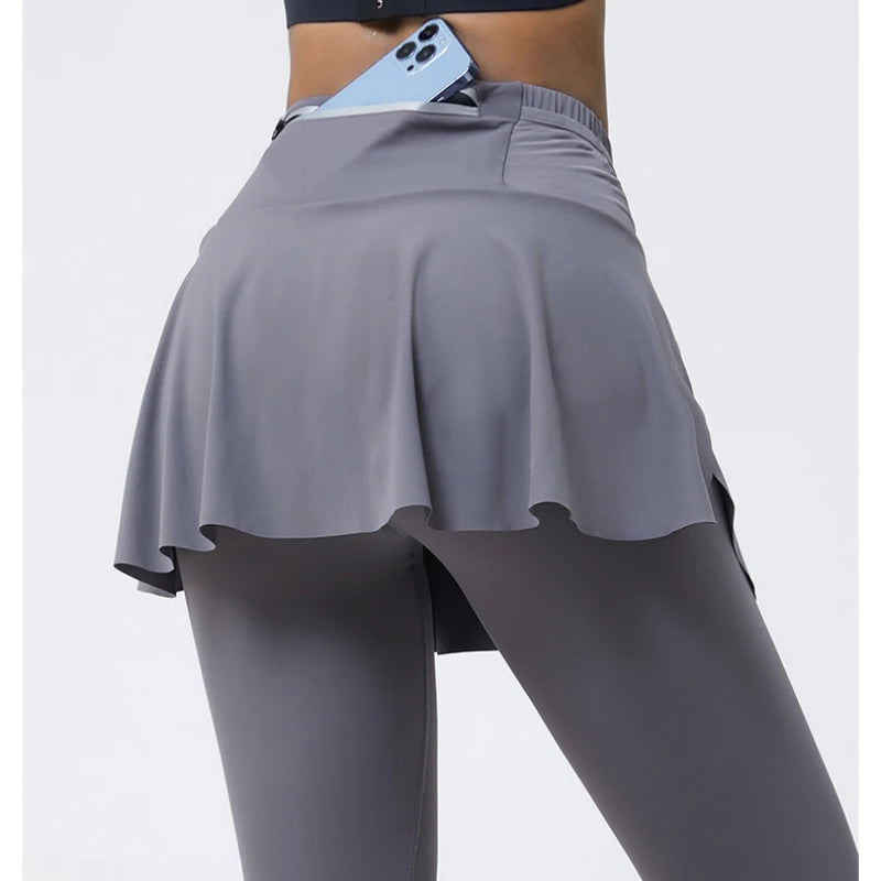 Women’s High Waist Tennis Skort with Sun Protection
