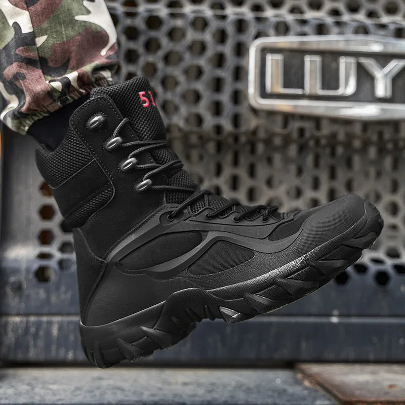 Men's Ultra Light Tactical Combat Boots - High Army Boots for Outdoor Sports, Hiking, Mountaineering, and Work