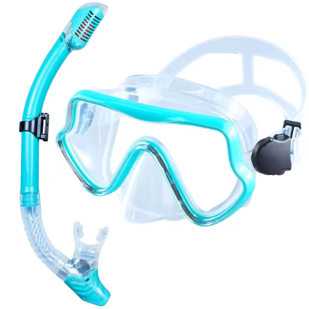 Adult Scuba Diving Mask Snorkel Set with Glass Lens