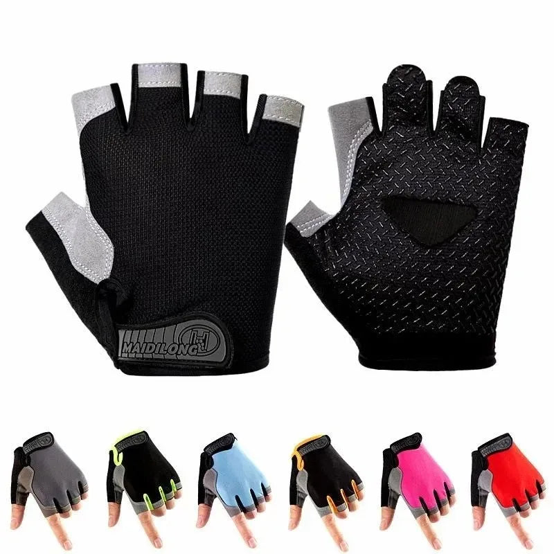 💪 Fingerless Gym Training Gloves for Men & Women – Anti-Slip Cycling, Fitness, Motorcycle, and MTB Gloves 💪