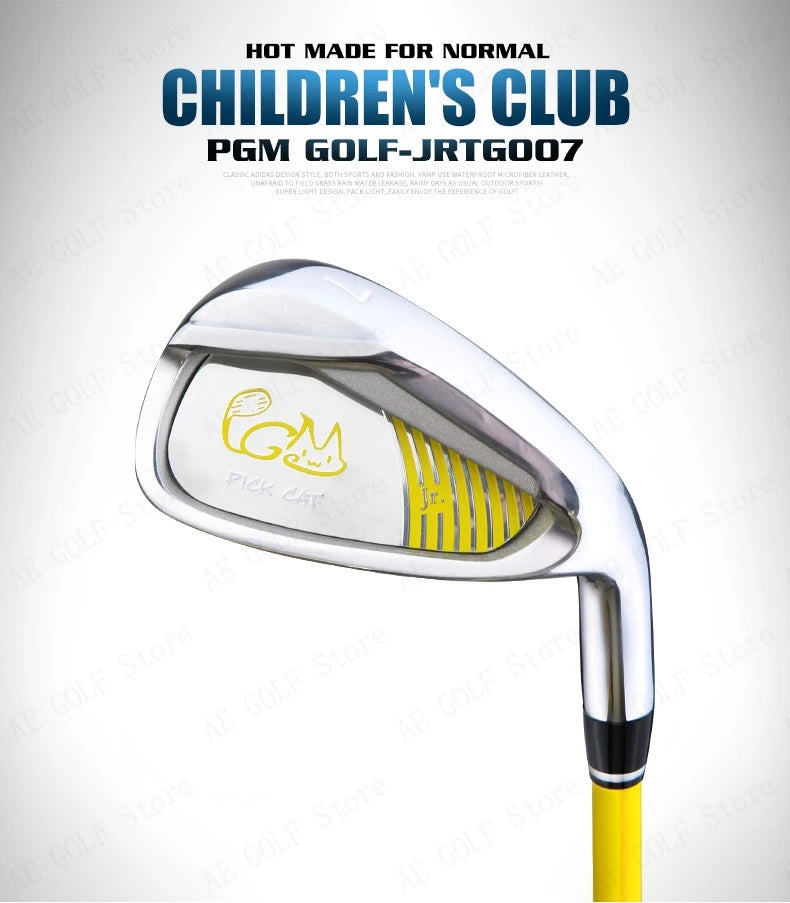 PGM Kids Golf Club Set (3-12 Years) | Complete Beginner's Kit with Wood, Iron, Putter & Bag