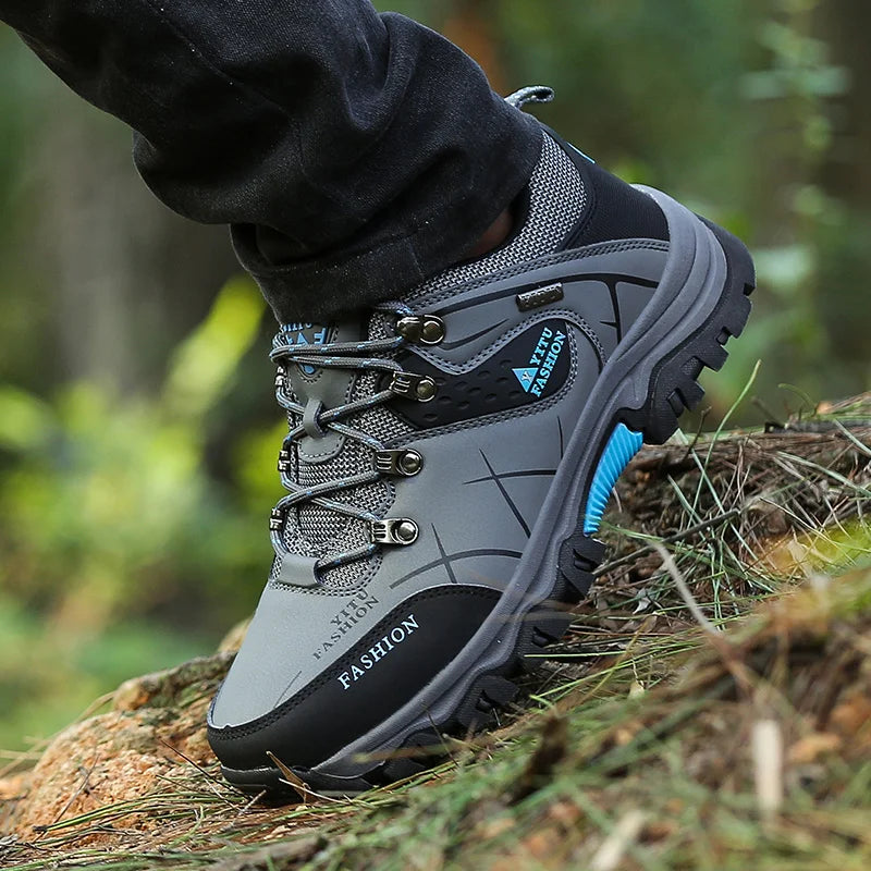 Men's Waterproof Leather Hiking Sneakers: Durable, Comfortable, and Ready for Adventure