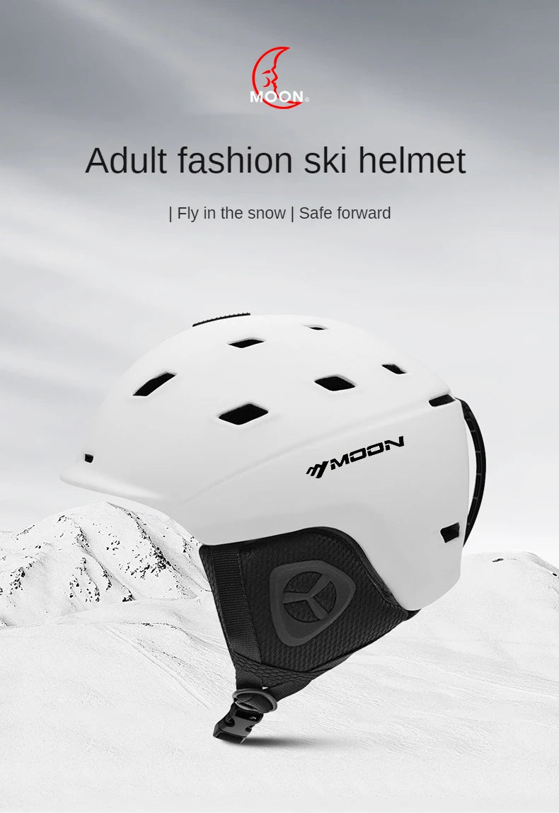 ⛷️ MOON Body Molding Ski Helmet | Professional Protective Cap for Outdoor Skiing | Sports Equipment