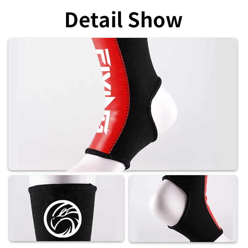 🥋 FIVING - 1 Pair MMA Boxing Shin Guards & Ankle Support | Men & Women Kickboxing, Karate, Sanda, Muay Thai Protectors