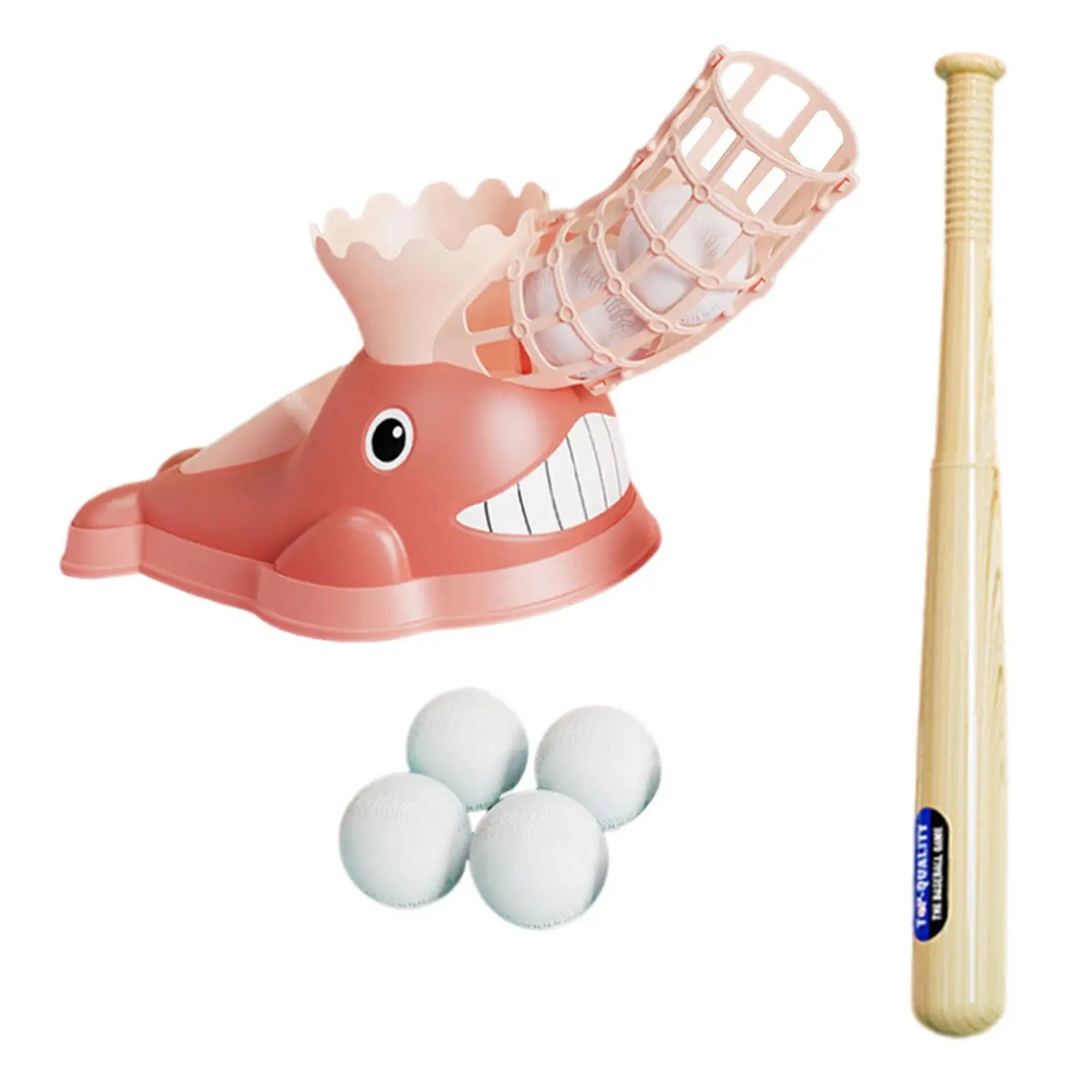 Kids Baseball Pitching Machine with Bat and 6 Baseballs
