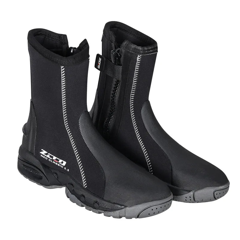 5mm Neoprene Dive Boots with Side Zipper for Adults