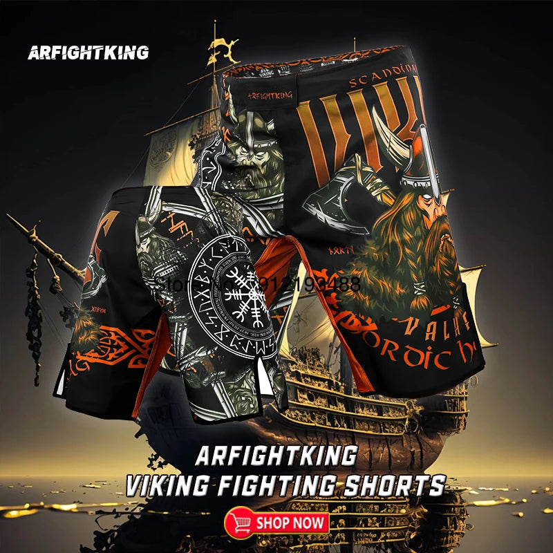 MMA Shorts Tiger Lion Printing Men Fight Shorts Kick Boxing Grappling Kickboxing Grappling Pants Quick Dry Martial Arts Clothes