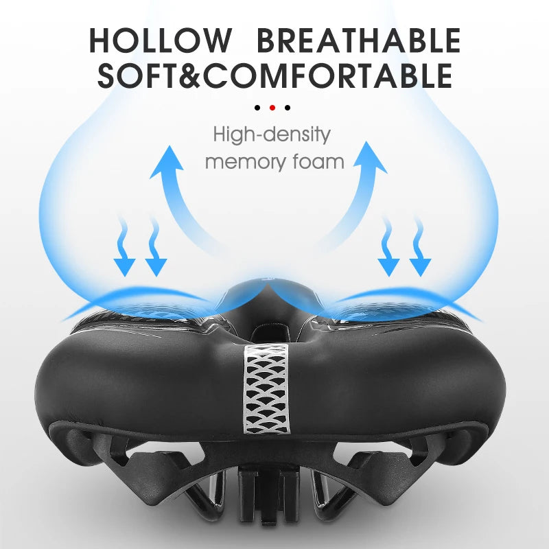 🚴‍♂️ WEST BIKING Gel Silicone Bicycle Saddle – Ultimate Comfort & Shock Absorption | Breathable, Hollow MTB & Road Bike Seat 🌟