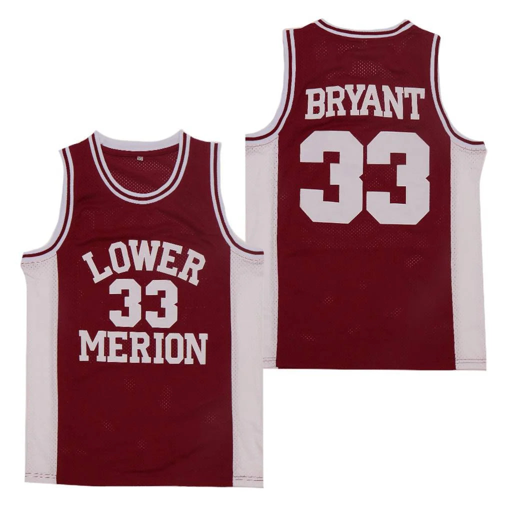 Lower Merion 33 Bryant Basketball Jersey Red 2024