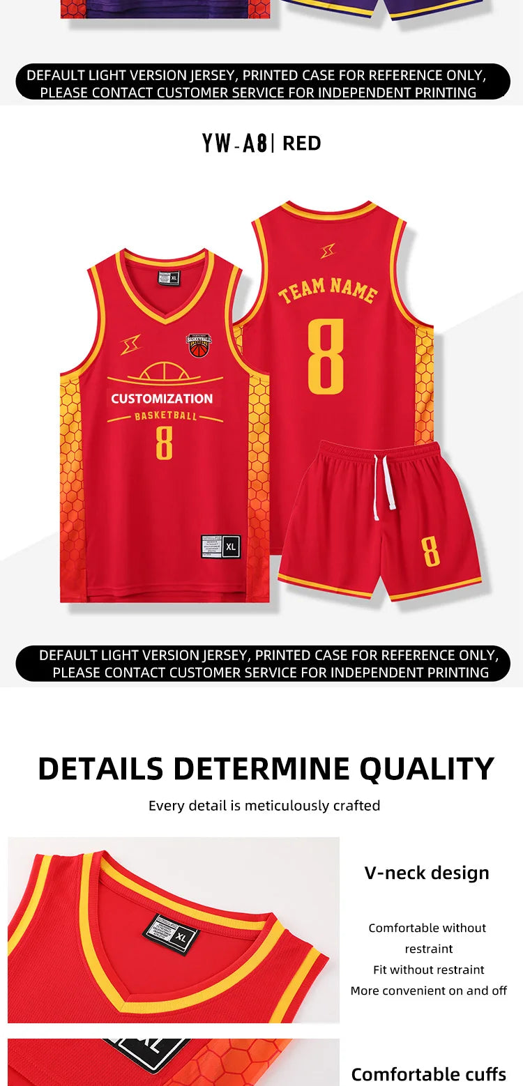 Customizable Quick-Dry Basketball Jersey for Kids & Adults – Perfect for Training and Play!