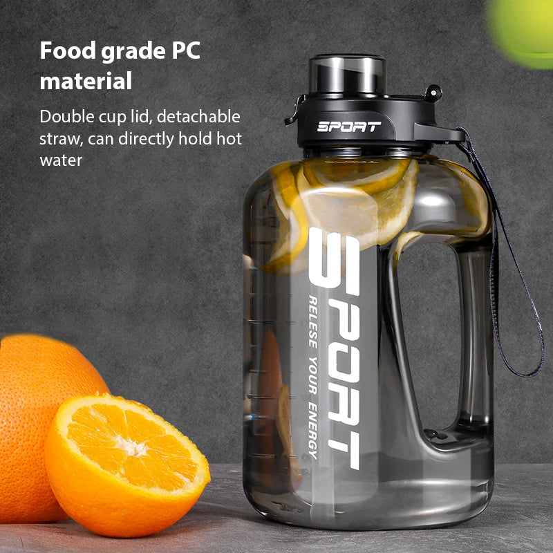 Large-Capacity Sports Water Bottle (1.2L/1.7L/2.5L) | Portable Netflix Straw Pot Belly Cup | Perfect for Students & Active Lifestyles