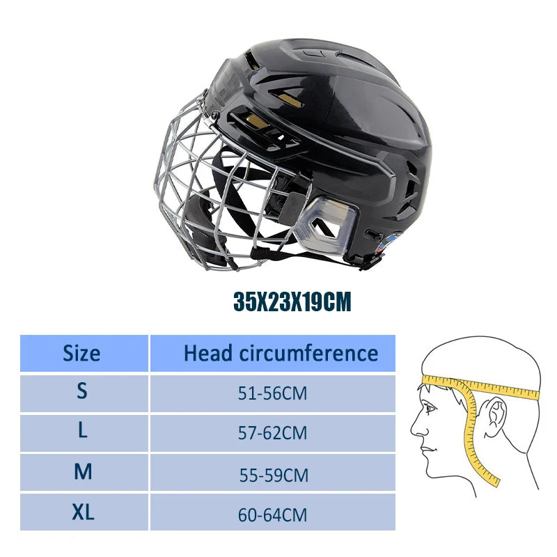 🏒 Adjustable Ice Hockey Helmet – Full Face Tactical Sports Helmet for Adult Safety & Protection!