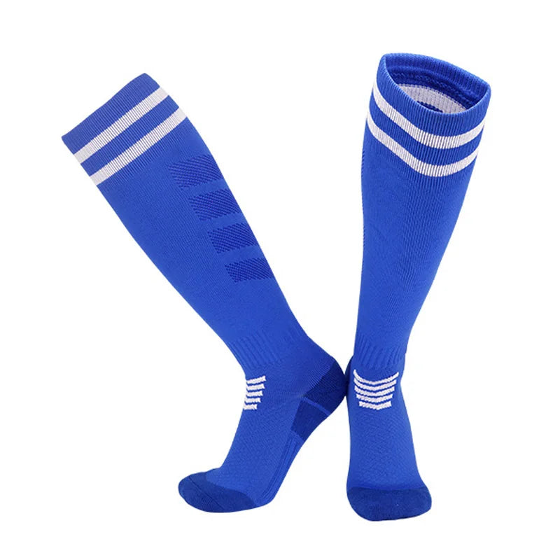 Breathable Knee-High Soccer Socks - Towel Bottom, Perfect for All Ages ⚽