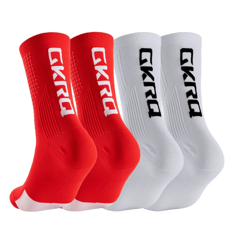 GKRQ 2023 Cycling & Compression Socks - 4 Pairs, Knee-High Sports Socks