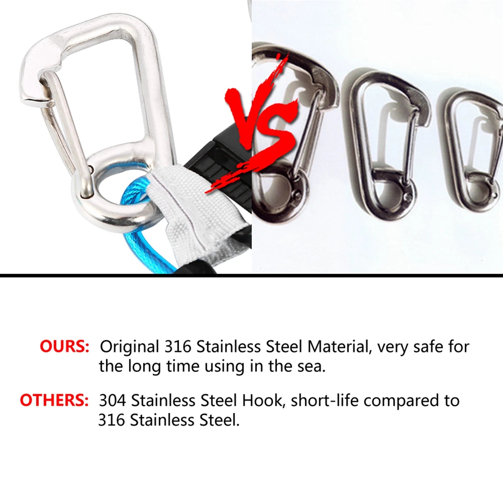 KEEP DIVING Stainless Steel Reef Hook for Diving Safety