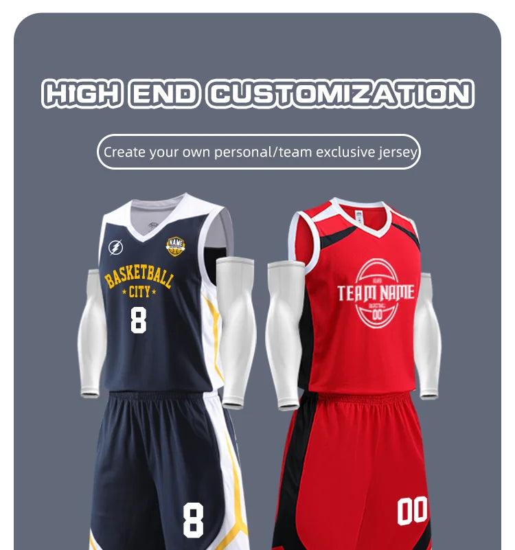 🏀 Customizable Basketball Jersey for Kids & Adults | Quick-Drying Training Uniforms & Tracksuits