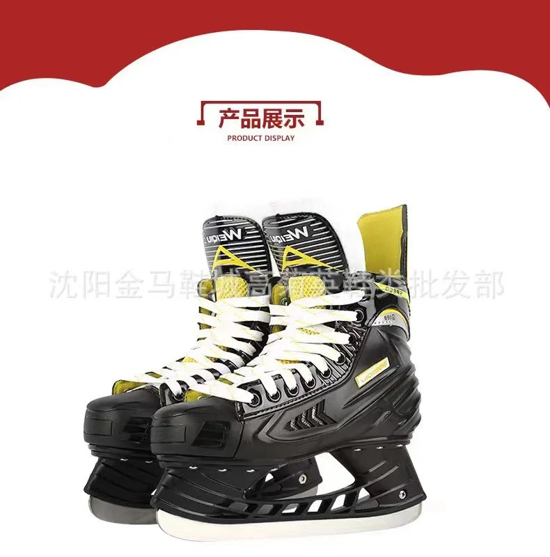 Ice Hockey Skating Sneakers – Leather Blade Ice Skates for Adults & Children, Perfect for Beginners!