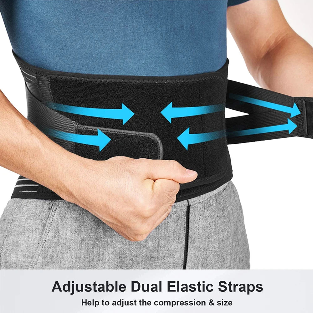 🏋️ Adjustable Lumbar Back Belt | Waist Support Trainer with 6 Stays | Abdominal Binder for Men & Women