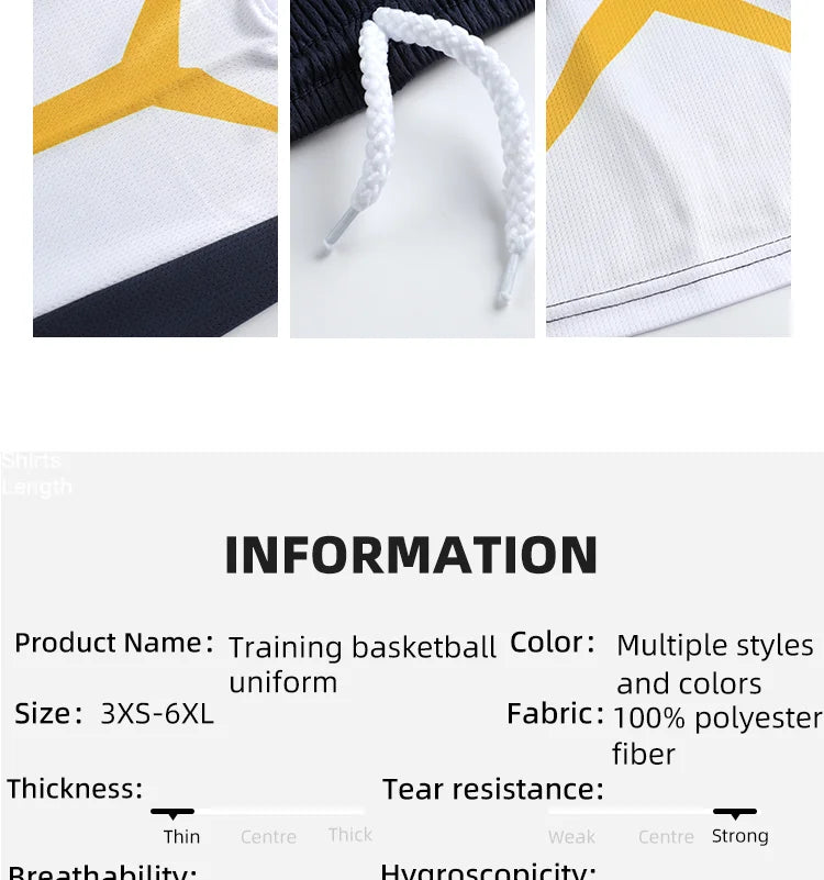 🏀 Customizable Basketball Jersey for Kids & Adults | Quick-Drying Training Uniforms & Tracksuits