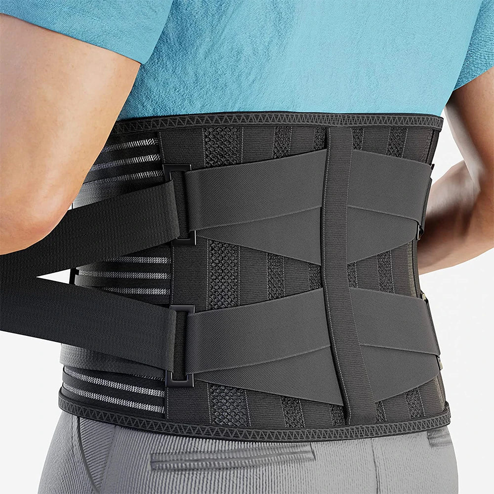 🏋️ Adjustable Lumbar Back Belt | Waist Support Trainer with 6 Stays | Abdominal Binder for Men & Women