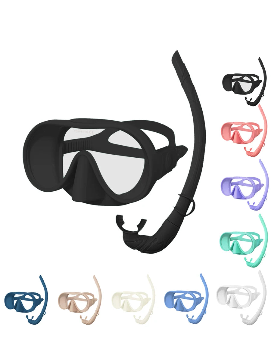 180° Full Face Diving Mask with Anti-Fog Snorkel Tube
