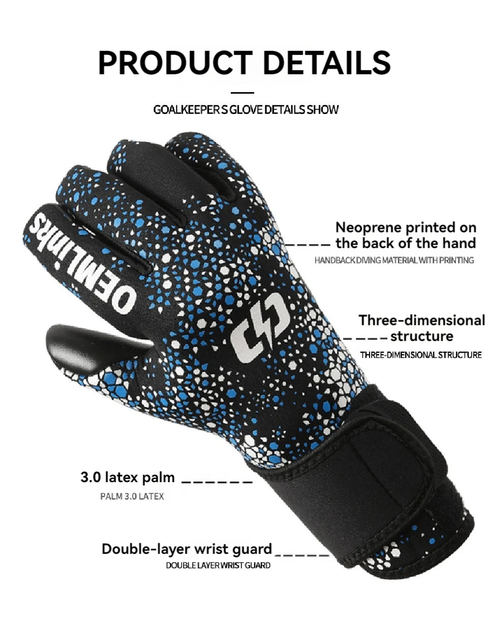 Professional Goalkeeper Gloves - Finger Protection Anti-Slip Soccer Training Gloves for Adults and Children