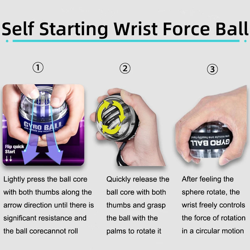 💪 Wrist Ball Power Trainer | Auto-Start Gyroscopic Power Ball | Arm, Hand & Forearm Exerciser