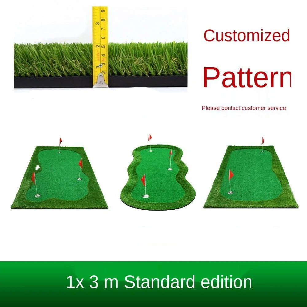 PGM 3-Hole Indoor Golf Putting Green – 100x300cm Training Mat for Home & Outdoor Practice!