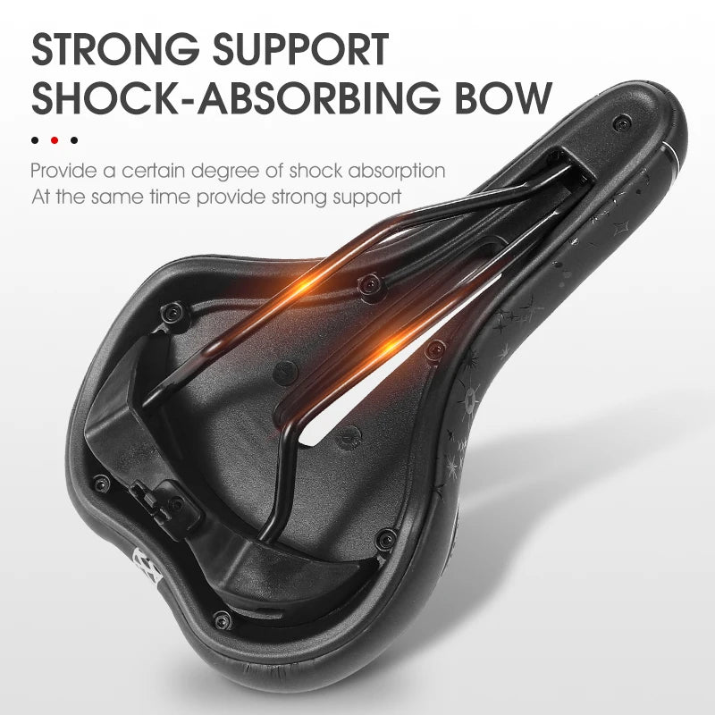 🚴‍♂️ WEST BIKING Gel Silicone Bicycle Saddle – Ultimate Comfort & Shock Absorption | Breathable, Hollow MTB & Road Bike Seat 🌟