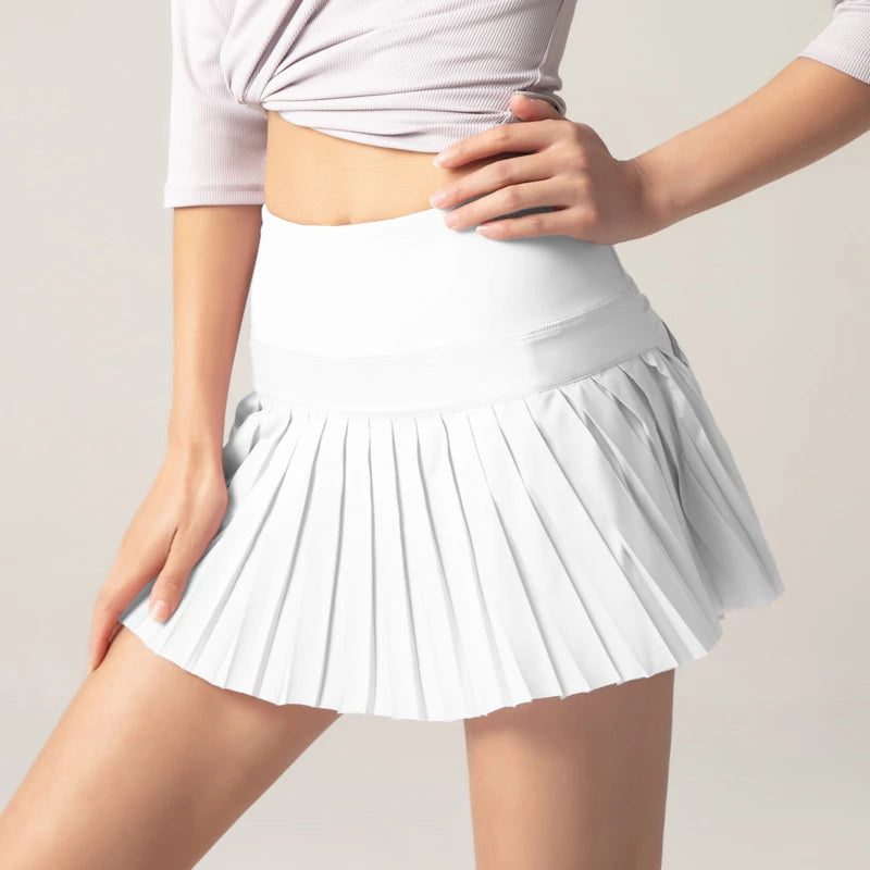 Women's High Waist Pleated Tennis Skirt with Pockets