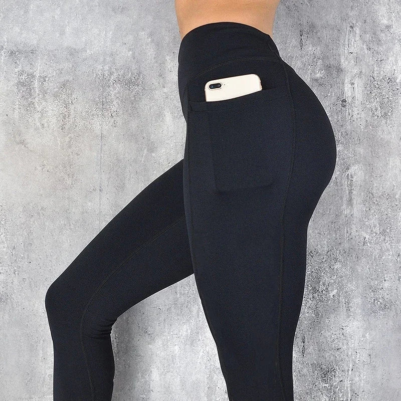 Plus Size Pocketed Yoga Pants | Women's Stretchy Fitness Leggings