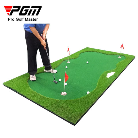 PGM 3-Hole Indoor Golf Putting Green – 100x300cm Training Mat for Home & Outdoor Practice!