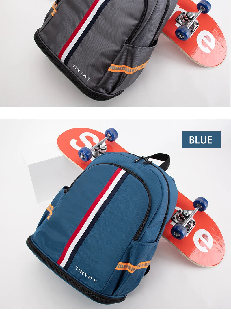 TINYAT Sports Backpack Women's Waterproof Bag Purse Back to School Men's Foldable Travel Backpack with Shoe Storage for Gym