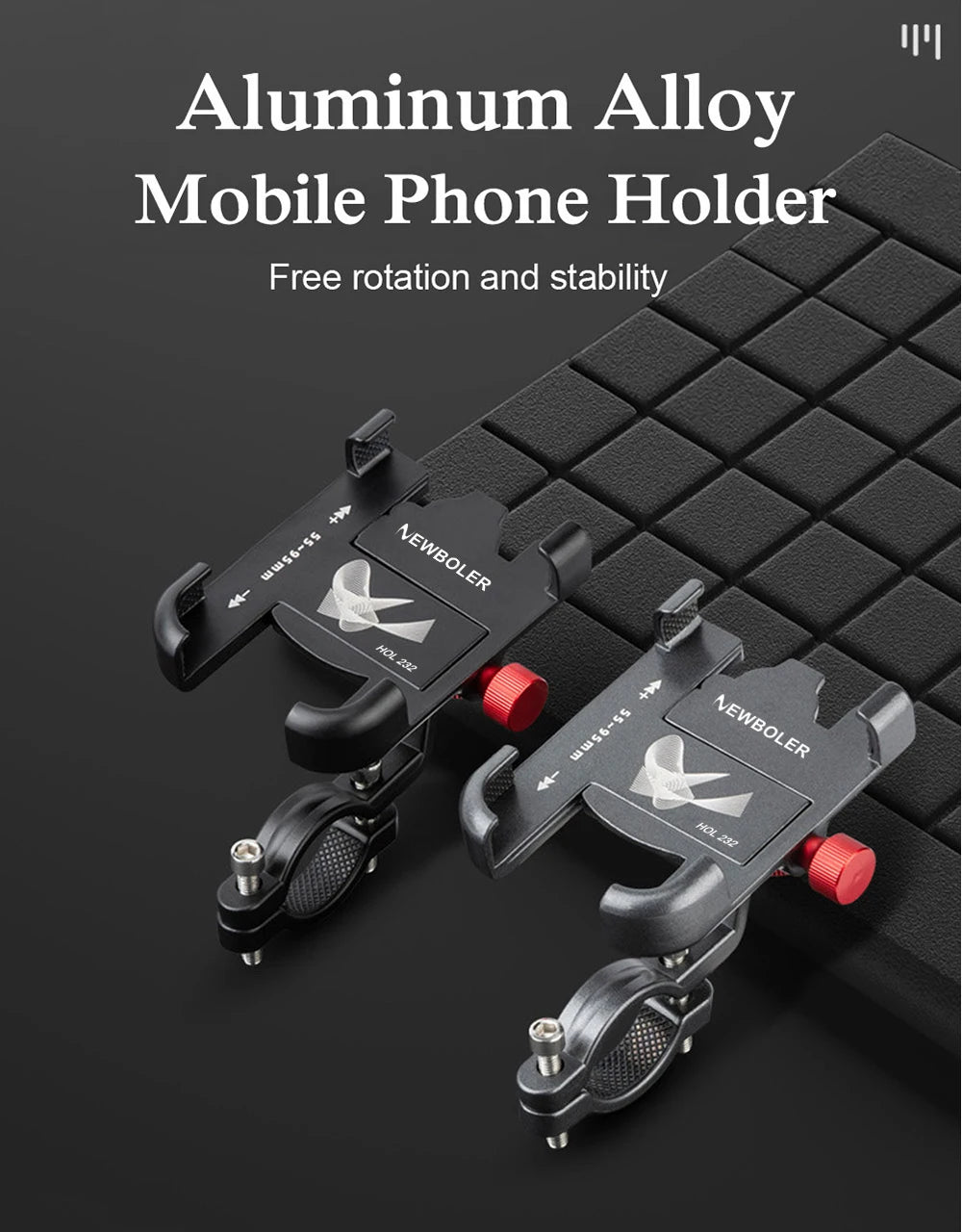 🚴‍♂️ NEWBOLER MTB Phone Mount Stand – 360° Rotatable Aluminum Adjustable Bike Holder | Non-Slip Cycling Bracket 📱