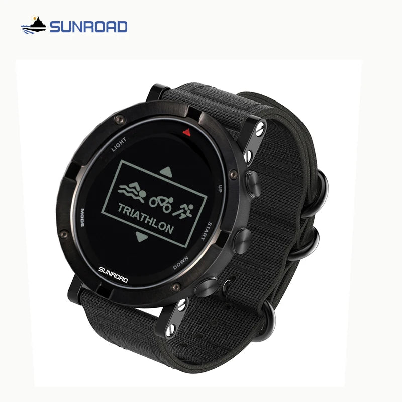 Sunroad GPS Sports Smart Watch with Altimeter Compass Barometer 100m Waterproof 10ATM Heart Rate Monitor Digital Sports Watch