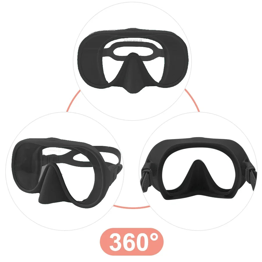 180° Full Face Diving Mask with Anti-Fog Snorkel Tube