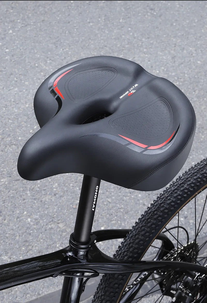 🚴‍♂️ WEST BIKING Widened & Thickened Bicycle Saddle – Soft Shock Absorption | Oversize MTB & Road Cycling Cushion 🌟