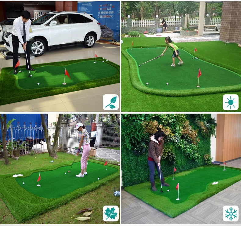 PGM 3-Hole Indoor Golf Putting Green – 100x300cm Training Mat for Home & Outdoor Practice!