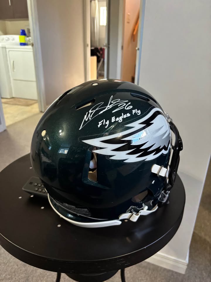Philadelphia Eagles Autographed Helmet — Miles Sanders